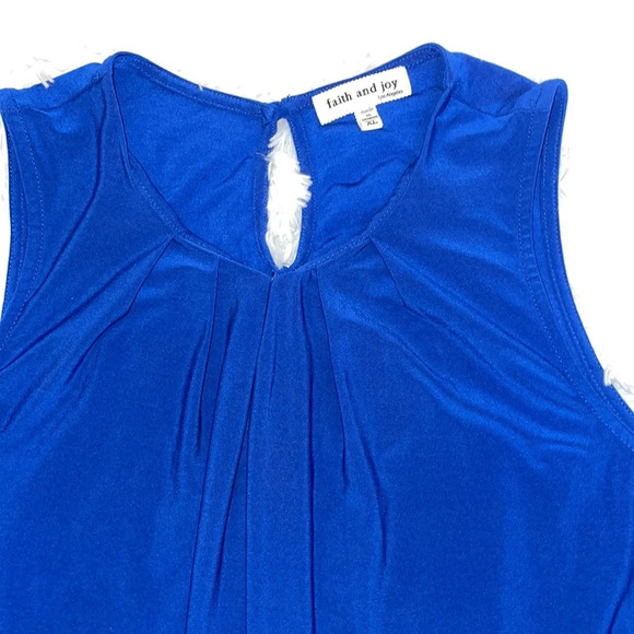 Faith and Joy Sleeveless Blouse Royal Blue - Picture 2 of 6